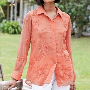 Soft Surroundings Savannah‎ Embellished Tunic Size M